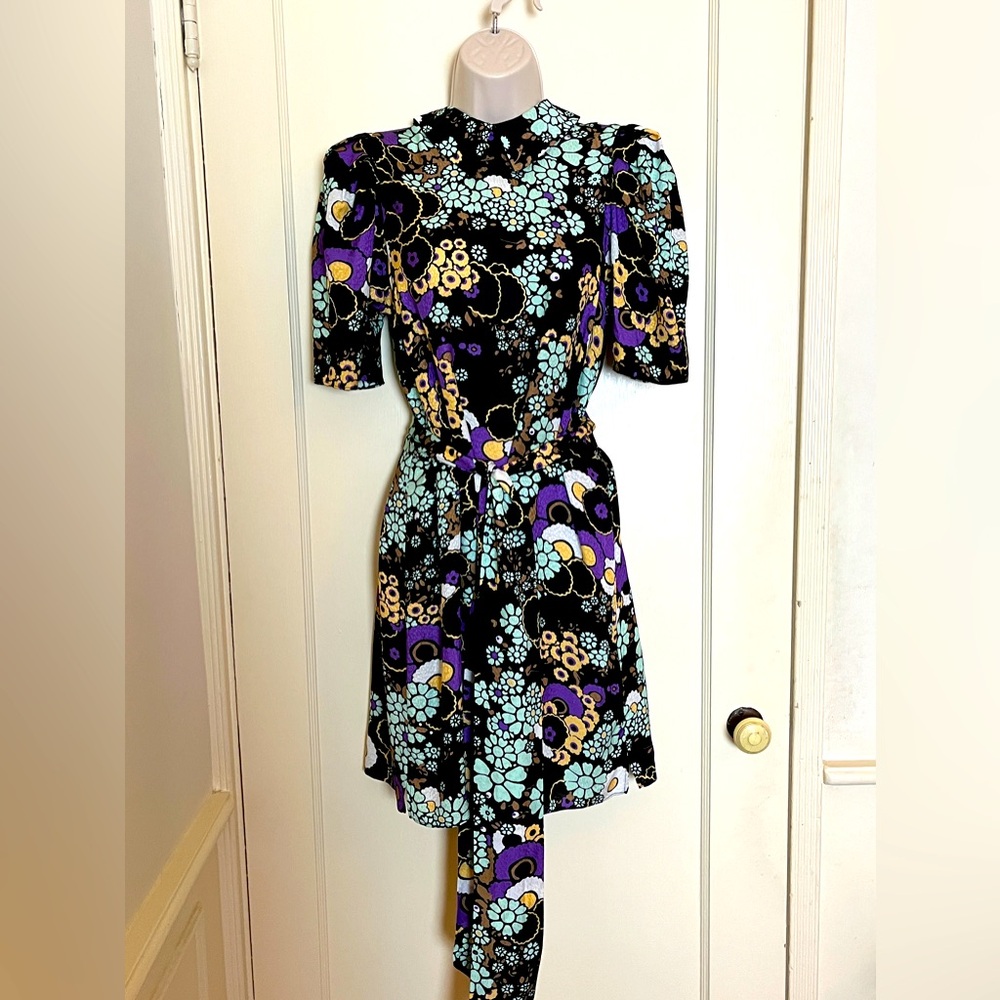 Ted Baker Floral Belted Puff Sleeve Dress